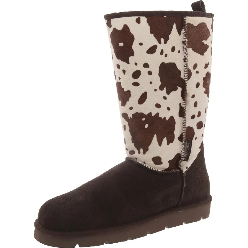 Boots for mellow dusk strolls -Superlamb Womens Turano 11" Suede Animal Print Mid-Calf Boots