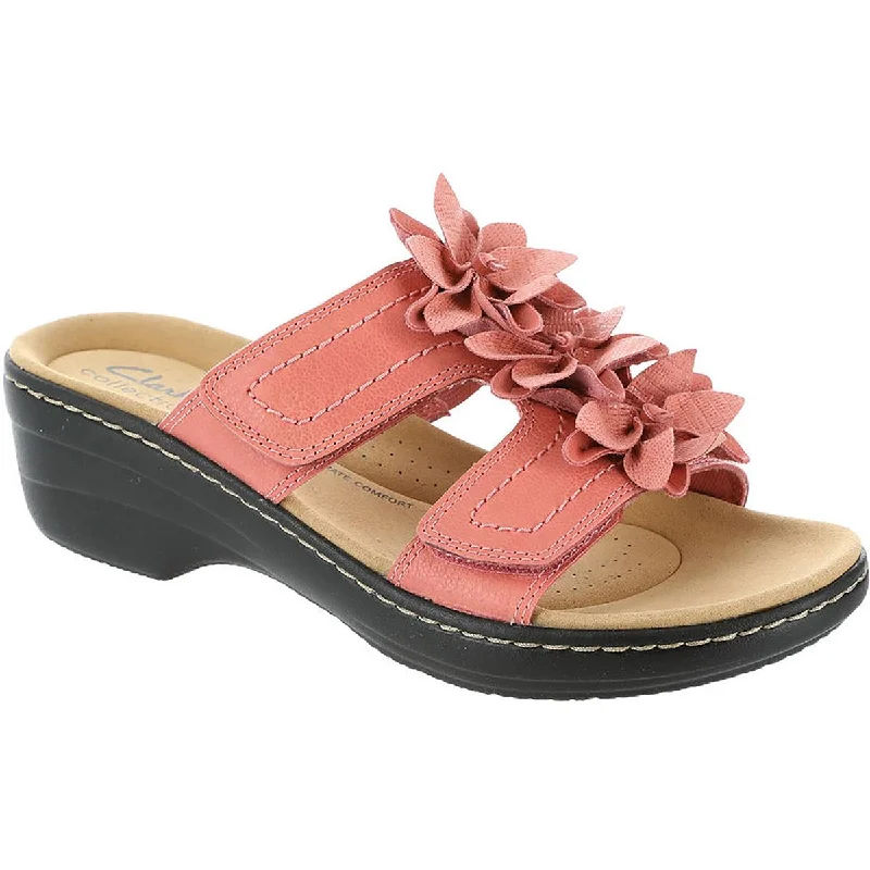 Soft sandals for gentle seaside strolls-Clarks Womens Merliah Raelyn Leather Slide Sandals