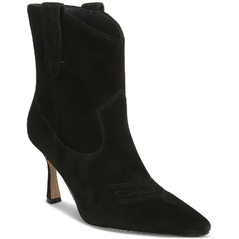 Boots for outdoor frost dinners -Sam Edelman Womens Moe Suede Pointed Toe Mid-Calf Boots