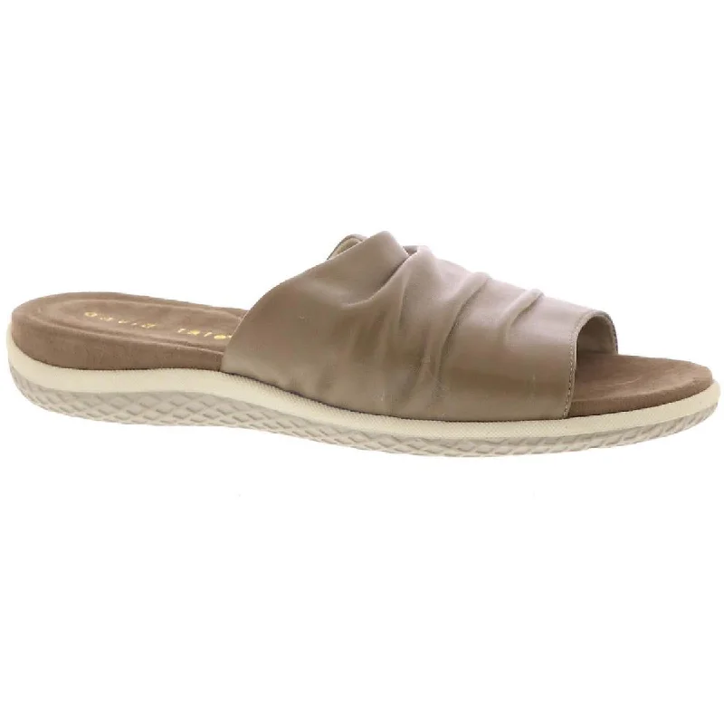 Stylish sandals for evening beach vibes-David Tate Womens Soda Leather Open Toe Slide Sandals