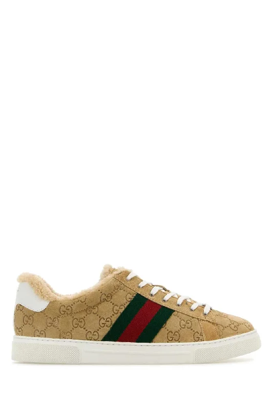 Best athletic shoes for cross-training-GUCCI Suede Ace Sneakers - Women