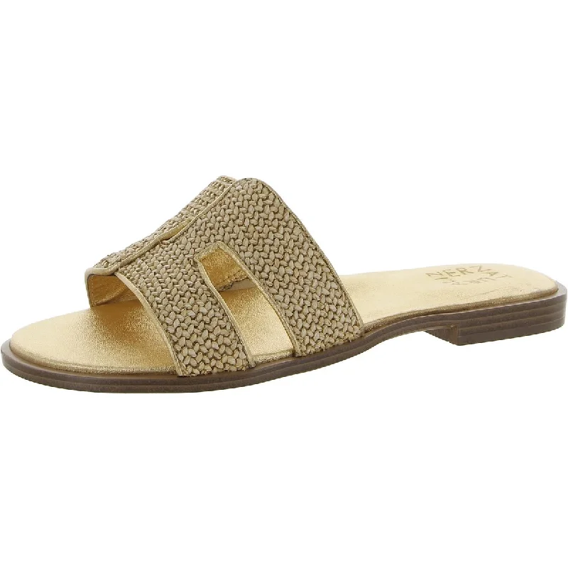 Trendy sandals for summer beach trends-Naturalizer Womens Fame 2 Woven Metallic Slide Sandals