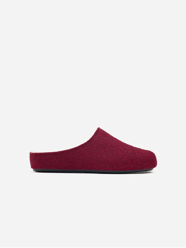 Slippers with smooth finish -Date Women's Vegan Mule Slippers | Burgundy