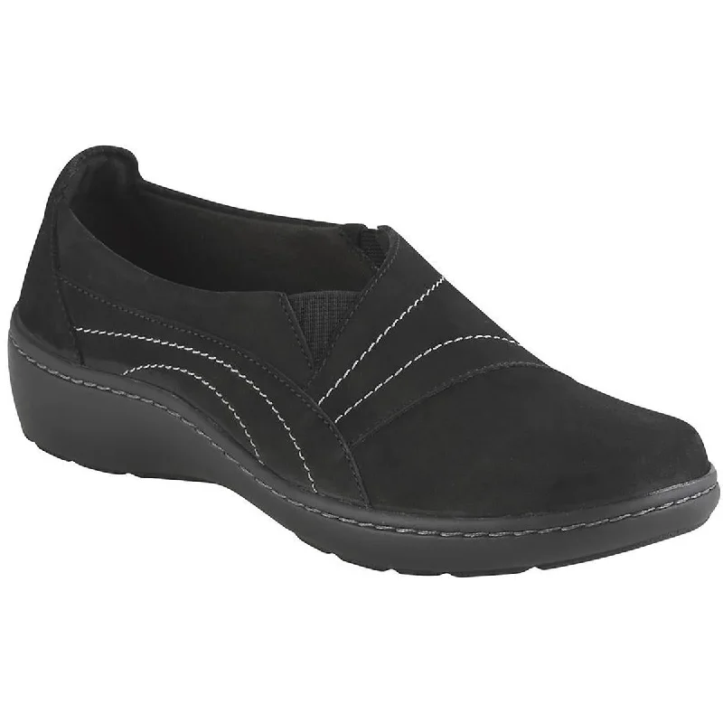 Best athletic shoes for trail runs-Clarks Womens Cora Edge Leather Lifestyle Slip-On Sneakers