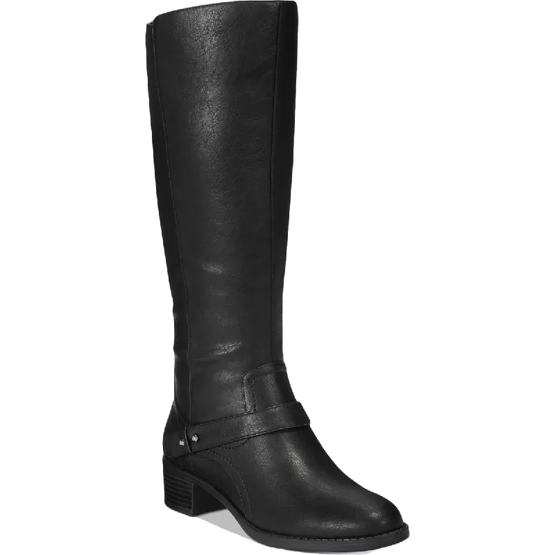 Boots for festive snowy evenings -Easy Street Womens Jewel Plus Faux Leather Wide Calf Knee-High Boots