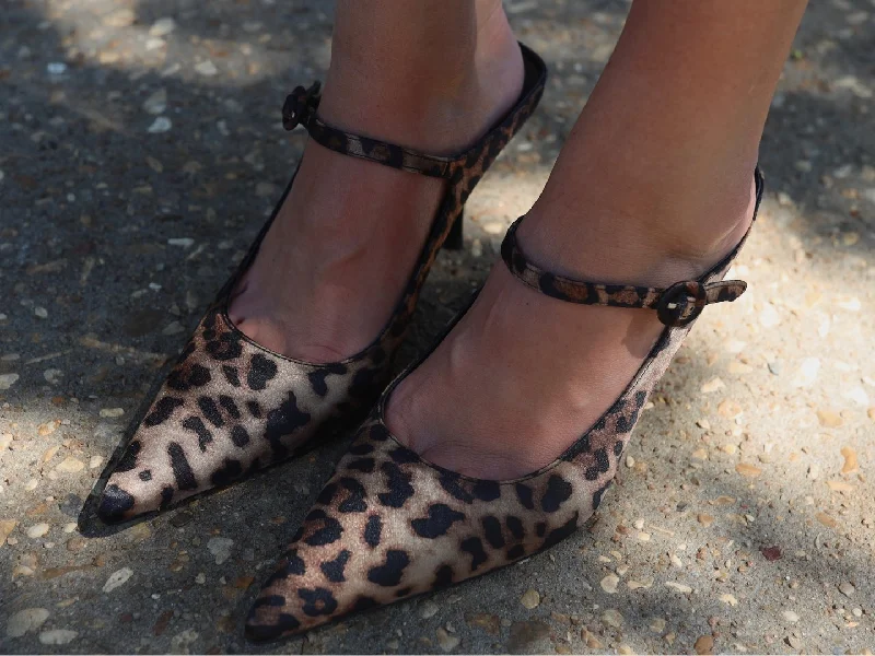 Designer high heels for runway flair -Jeffrey Campbell: Tiyera in Cheetah Satin