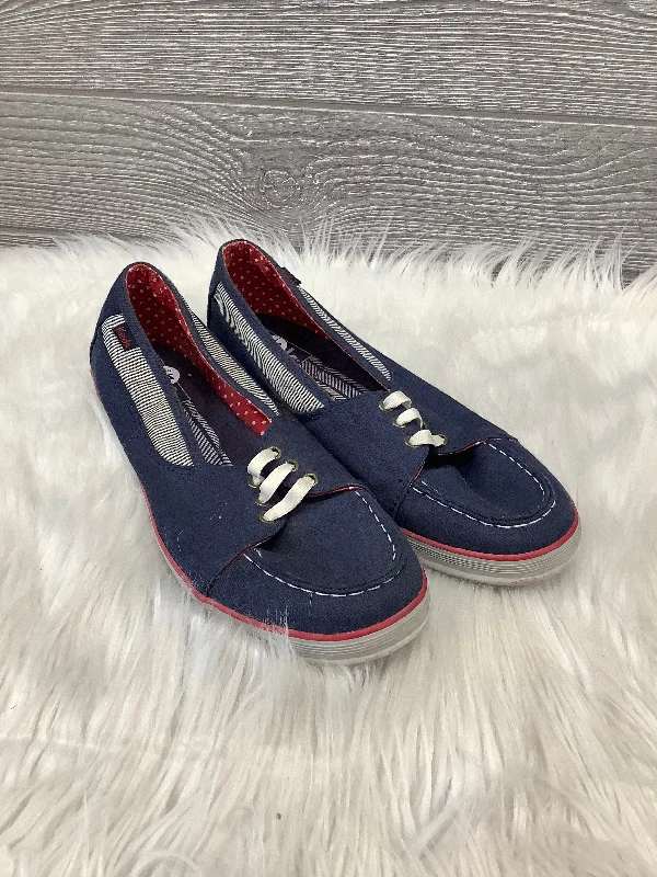 Flats with lively pattern blends -Navy Shoes Flats Keds, Size 7.5