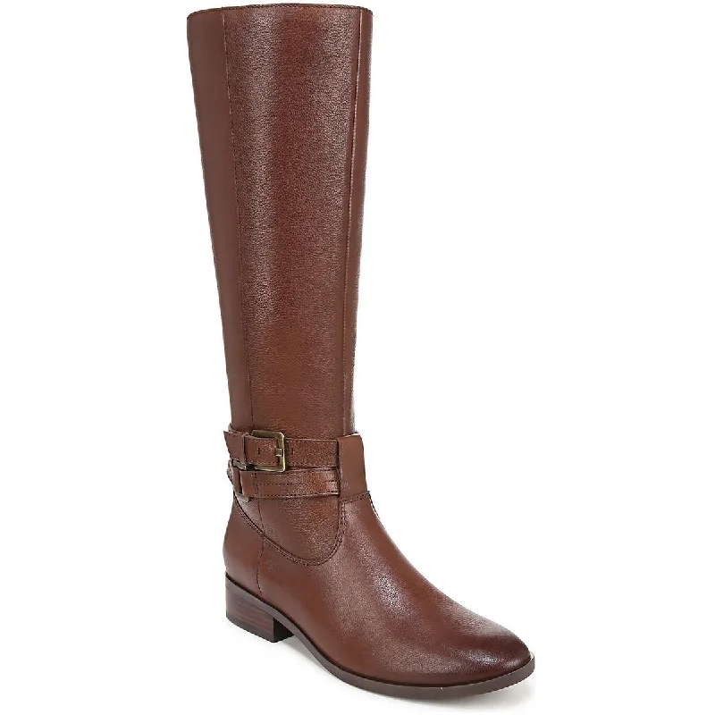 Boots with faint glow accents -Naturalizer Womens Rory Wide Calf Leather Knee-High Boots