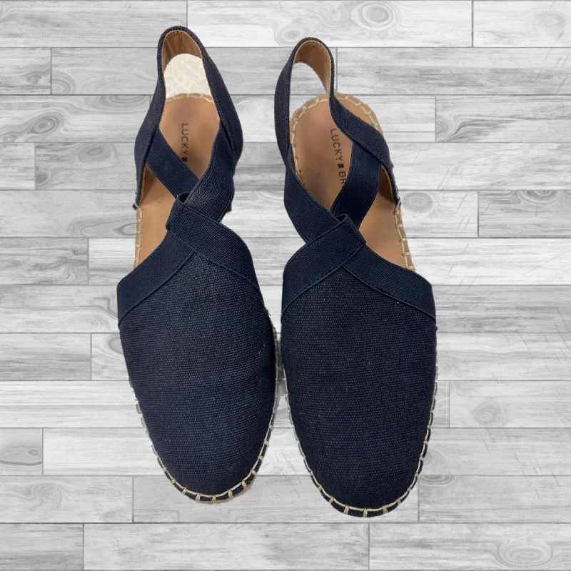 Flats for indoor day walks -Navy Shoes Flats Lucky Brand, Size 8