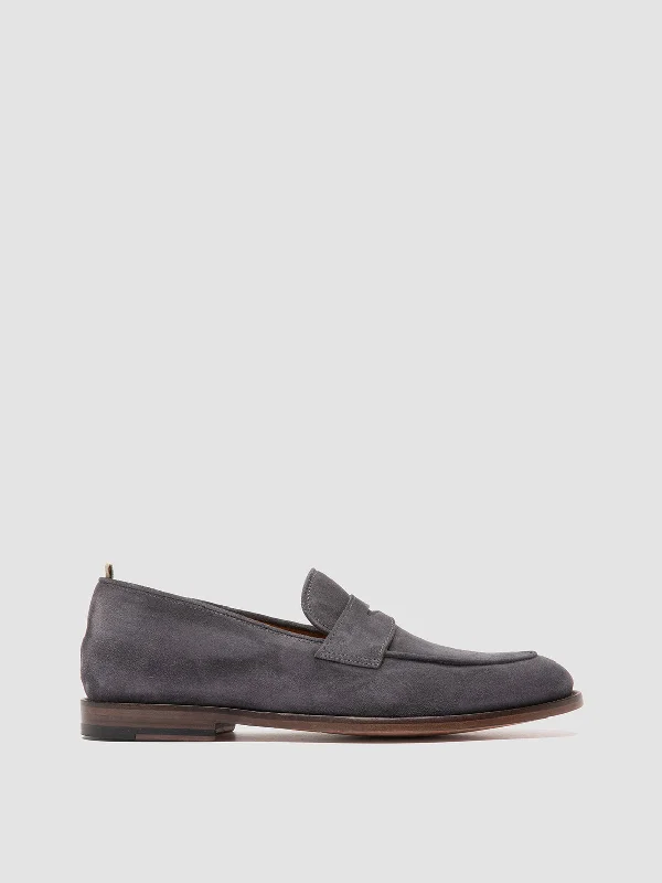 Comfortable loafers for daily comfort-OPERA 001 - Grey Suede Penny Loafers