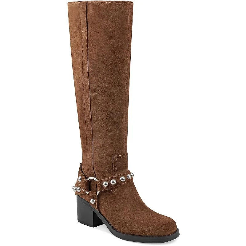 Boots with light footbed comfort -Marc Fisher Womens Ofida Tall Studded Over-The-Knee Boots