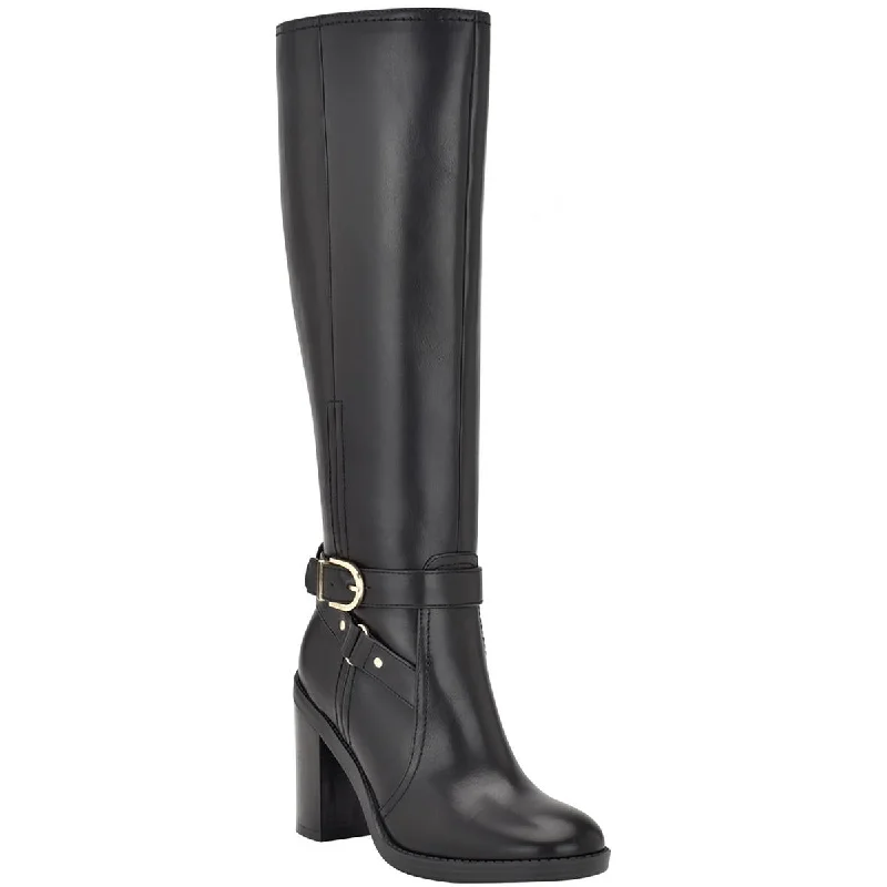 Boots with cozy fleece linings -Tommy Hilfiger Womens Opahle  Faux Leahter Zipper Knee-High Boots