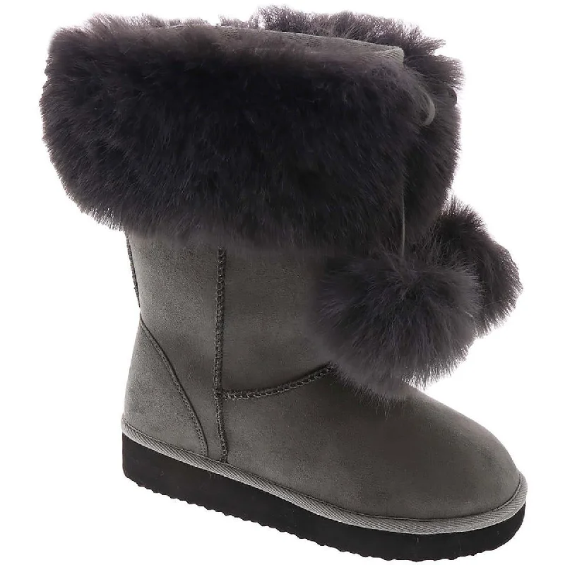 Boots with flexible ankle support -Array Womens Peak Faux Suede Cold Weather Shearling Boots