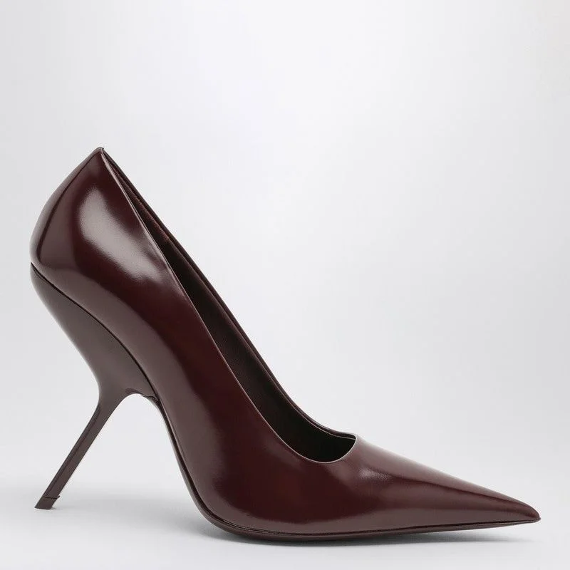 Slip-on high heels for teens -Ferragamo Chic Patent Leather Pointed Toe Pumps