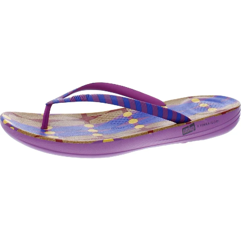 Comfortable sandals for hot beach trails-Fitflop Womens IQUSHION X Slip On Open Toe Thong Sandals