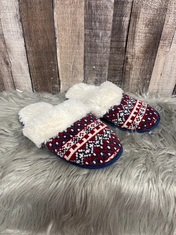 Unique slippers handcrafted touch -Blue & Red & White Slippers Cmf