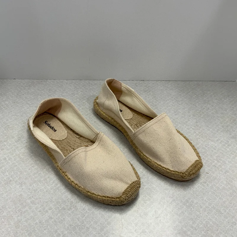 Flats for intimate day gatherings -Cream Shoes Flats Soludos, Size 7