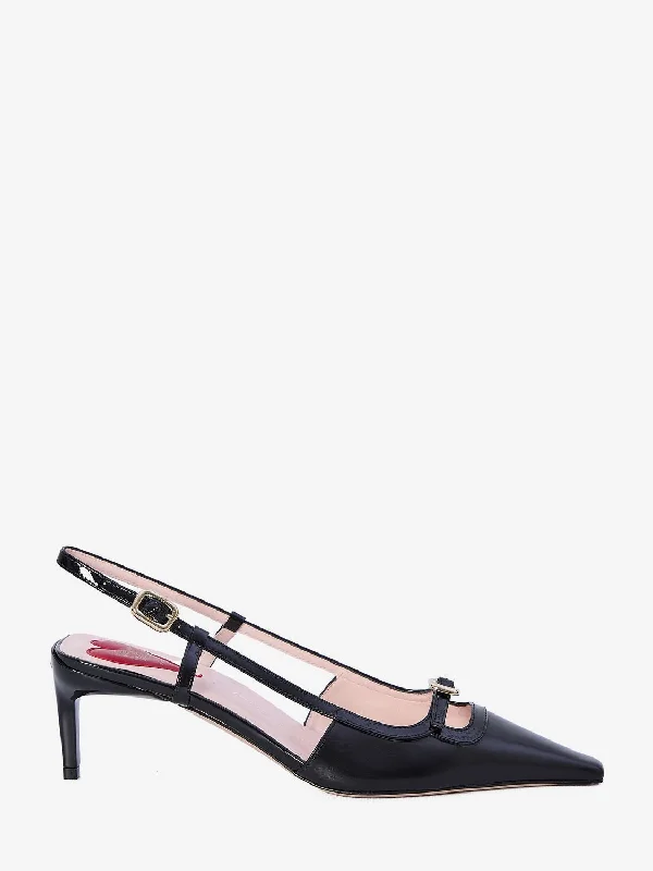 High heels with sleek design -ROGER VIVIER Sophisticated Mini Buckle Slingback Pumps with Tapered Toe - 5.5cm Heel Height