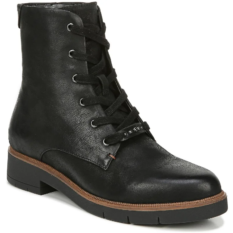 Boots with soft padded collars -Dr. Scholl's Shoes Womens Guild Block Heel Combat & Lace-up Boots