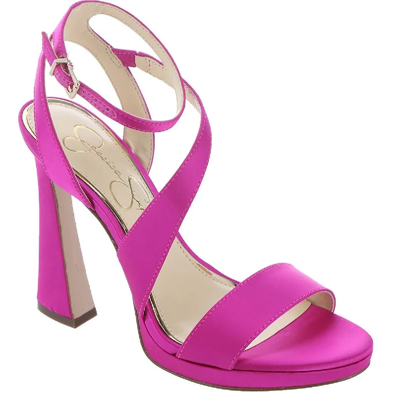 Soft high heels for foot ease -Jessica Simpson Womens Friso  Buckle Ankle Strap Pumps