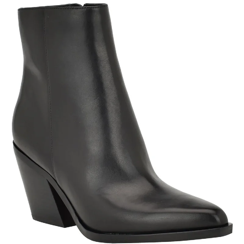 Boots for multi-season versatility -Calvin Klein Womens Fallone Leather Block Heel Mid-Calf Boots