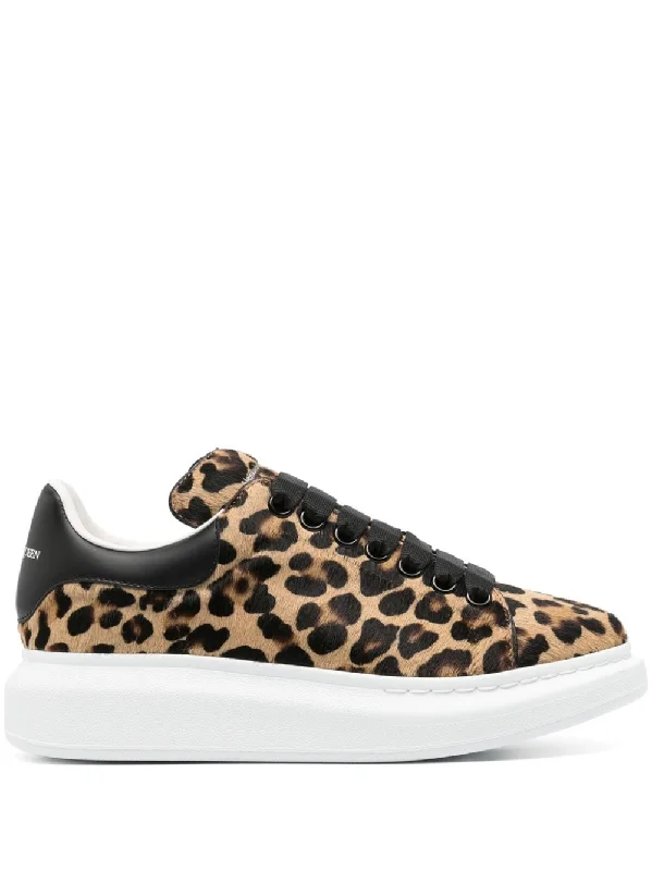 Comfortable athletic shoes for daily jogs-ALEXANDER MCQUEEN Oversized Leopard Print Sneakers for Women