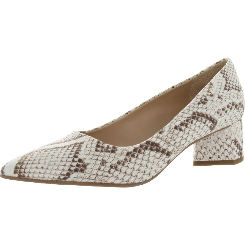 Budget high heels for clearance -Franco Sarto Womens Global Snake Print Pointed Toe Pumps