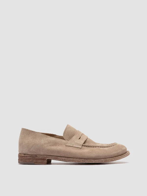 Cheap loafers for relaxed steps-LEXIKON 516 - Ivory Suede Loafers