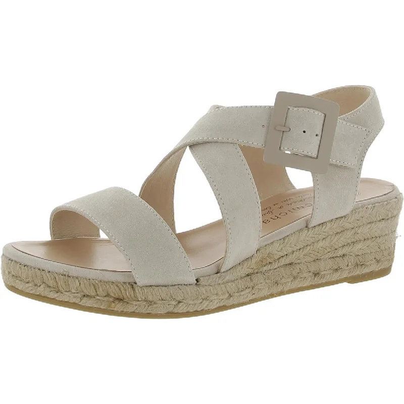 Waterproof sandals for ocean dips-Eric Michael Womens Lago Suede Espadrille Wedge Sandals