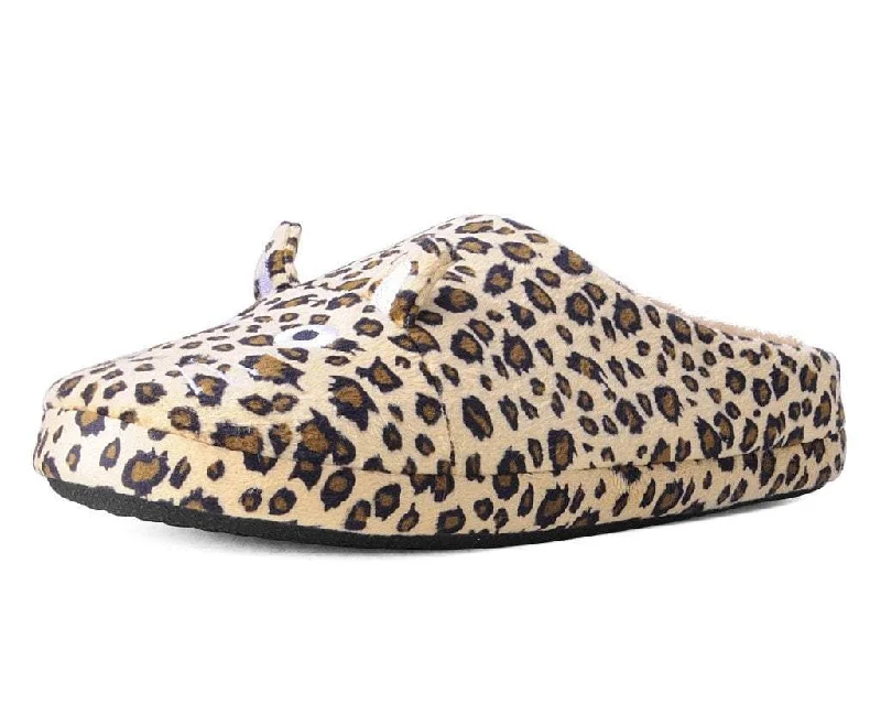 Crafted slippers with fine detail -Tan Leopard Kitty Slipper