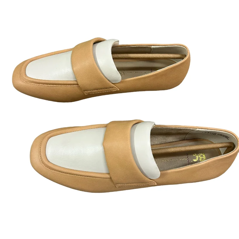 Flats for women with sore toes -Shoes Flats By Bc Clothing Company In Tan & White, Size: 11