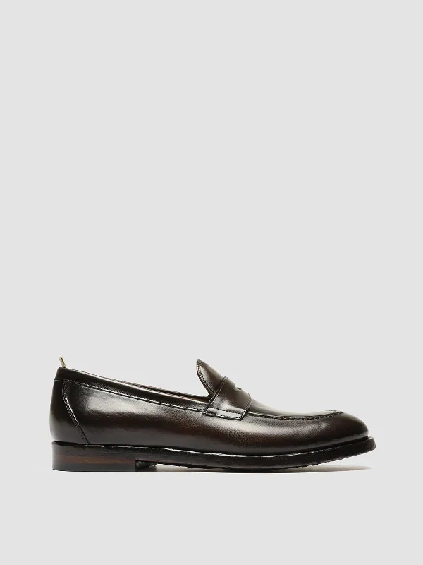 Soft loafers for summer comfort-TULANE 002 - Brown Leather Penny Loafers