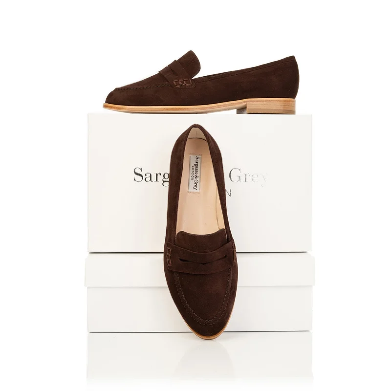 Stylish loafers for urban steps-Sylvie Extra-Wide Fit Loafers  - Brown Suede