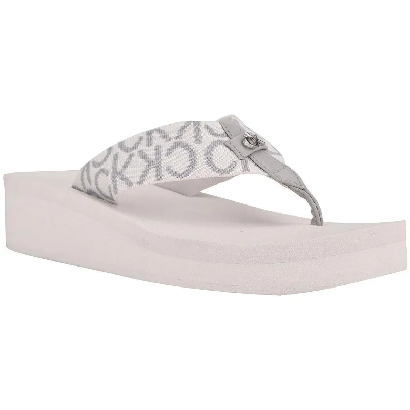 Premium sandals for luxury shore hikes-Calvin Klein Womens Meena Logo Thong Slide Sandals