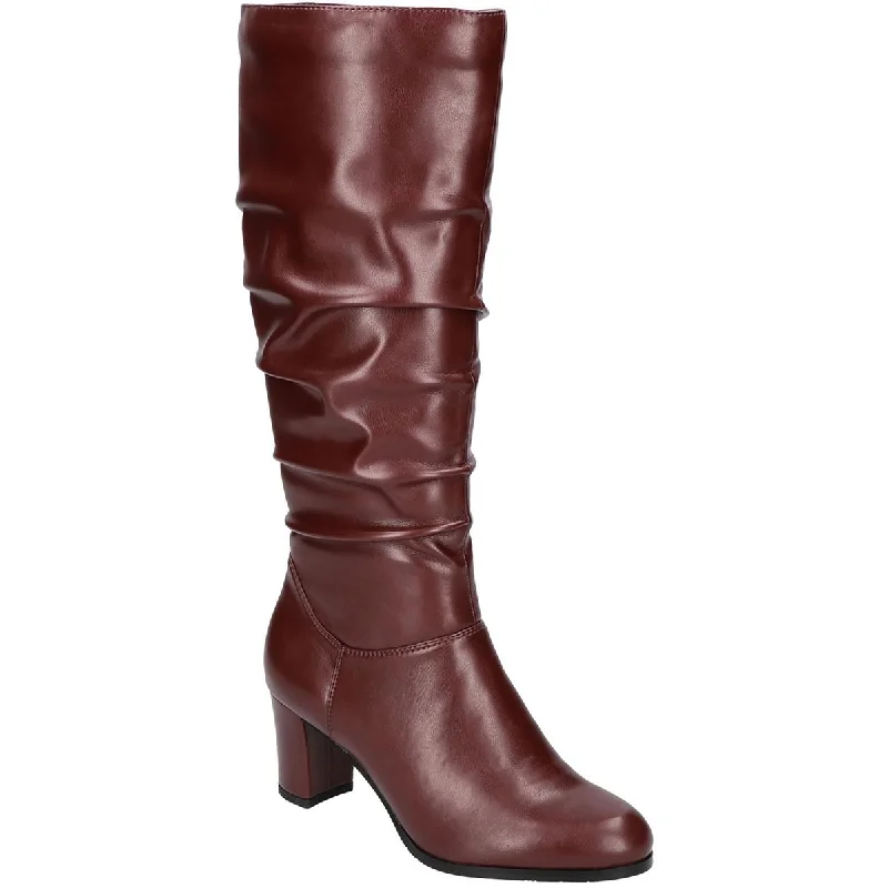 Boots with faint glow patterns -Easy Street Womens Tamara Tall Block Heel Knee-High Boots