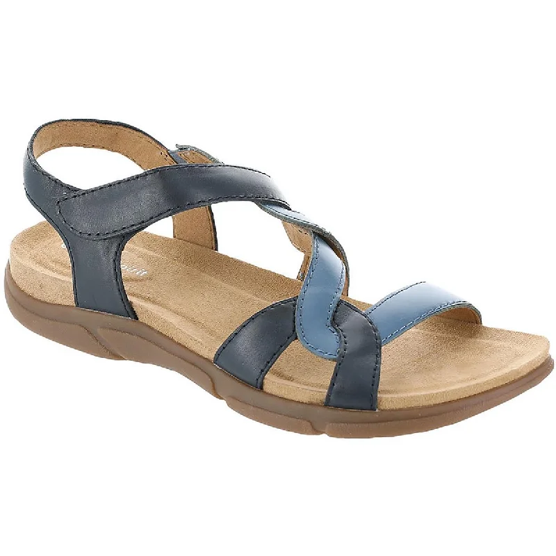 Comfortable sandals for leisurely summer days-Easy Spirit Womens Minny Criss-Cross Front Leather Slingback Sandals