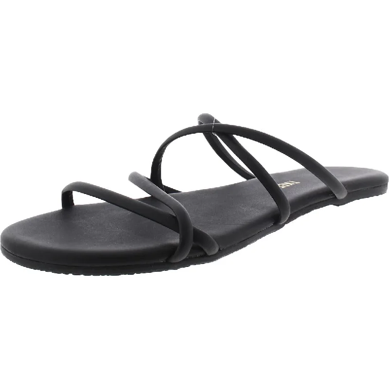 Stylish sandals for evening beach trends-Tkees Womens Sloane Leather Slip On Slide Sandals