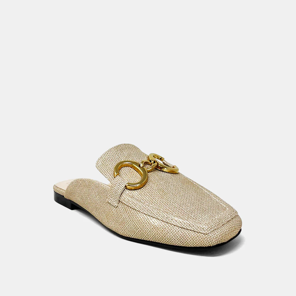 Lightweight loafers for sunny steps-Shu Shop Andromeda Gold Loafers