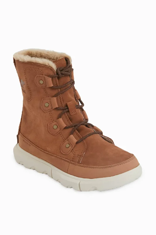 Boots with mid-calf height styles -Tan Velvet Explorer II Joan Boots