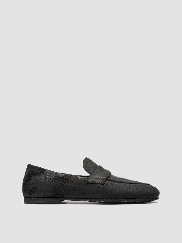 Stylish loafers for night trips-BLAIR DD 001 - Black Leather Penny Loafers