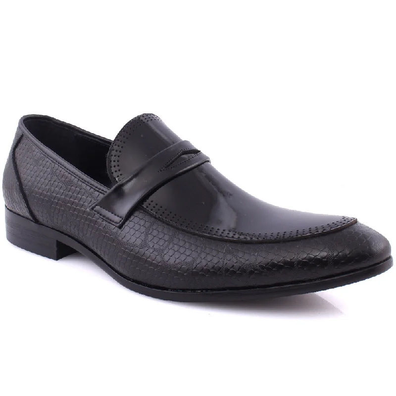 Stylish loafers for evening comfort-Men's "CRUZ" Textured Evening Loafers Shoes