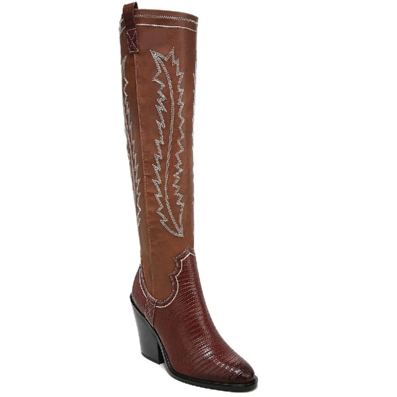 Boots with shimmering metallic finishes -Franco Sarto Womens Glenice  Embroidered Cowboy, Western Boots