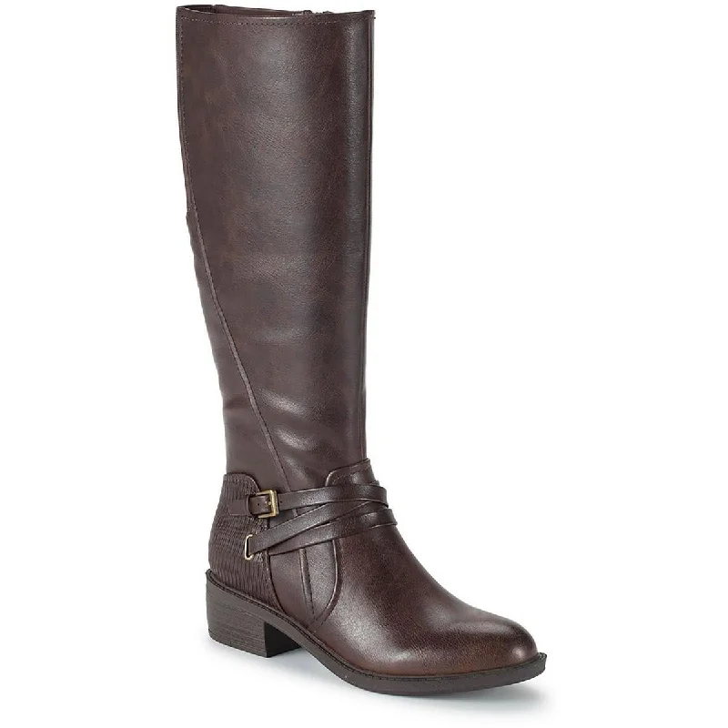 Boots with skid-proof sole designs -Baretraps Womens Stratford Faux Leather Mid-Calf Boots