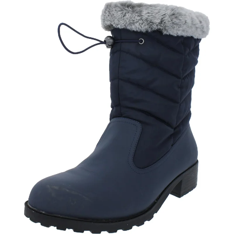 Boots with sturdy sole support -Trotters Womens Bryce Faux Fur Lined Zipper Mid-Calf Boots