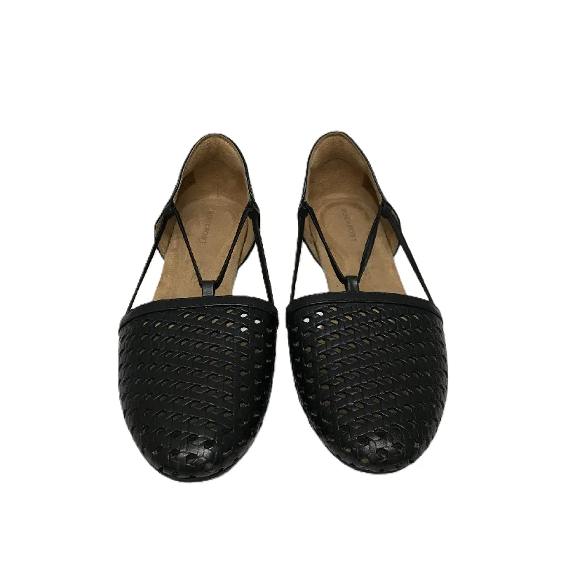 Flats with firm cushioned soles -Black Shoes Flats By Rockport, Size: 8