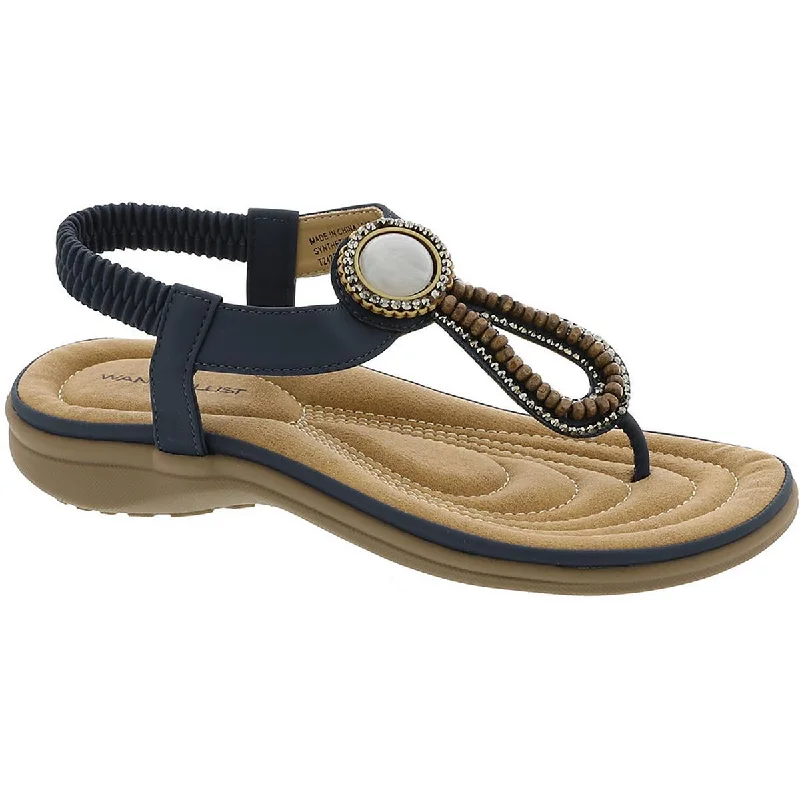 Stylish sandals for evening beach hikes-Wanderlust Womens Allta Faux Suede Casual T-Strap Sandals