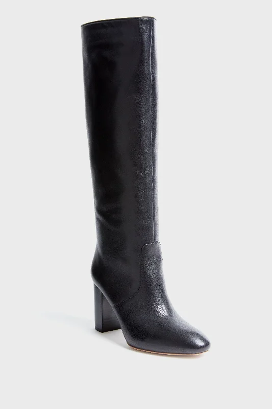 Boots with clean footbed contours -Black Goldy Tall Boots