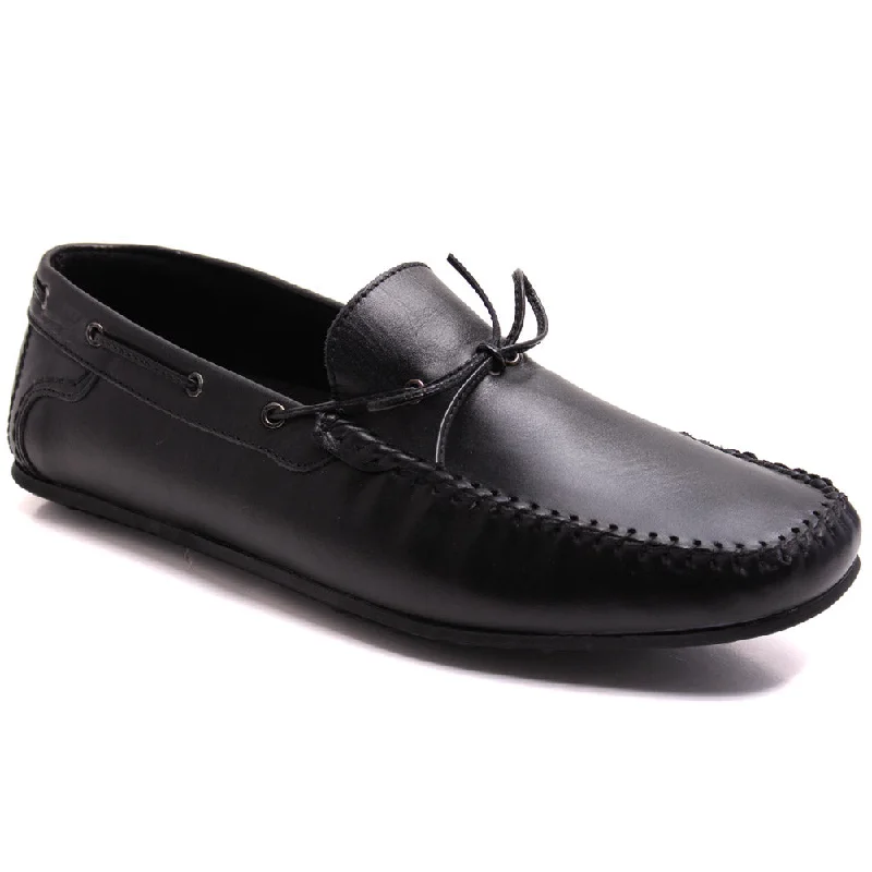 Lightweight loafers for breezy steps-Mens ‘Derak’ Leather Loafers Shoes