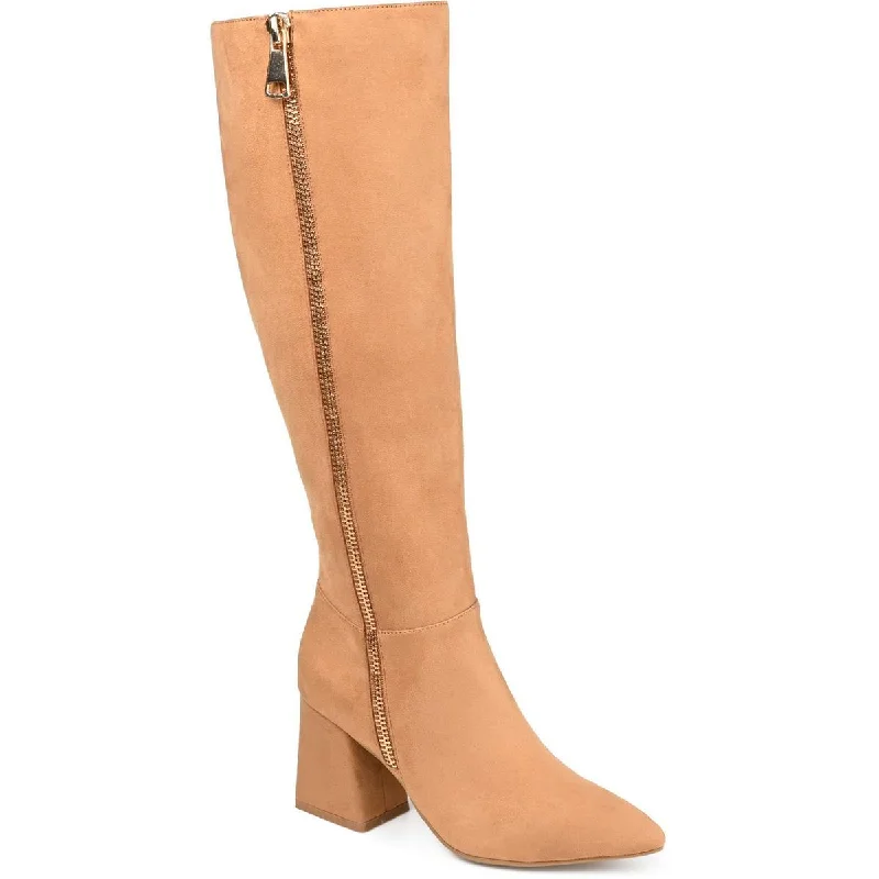 Boots with anti-skid sole designs -Journee Collection Womens Idinna-WC Vegan Leather Wide Calf Knee-High Boots