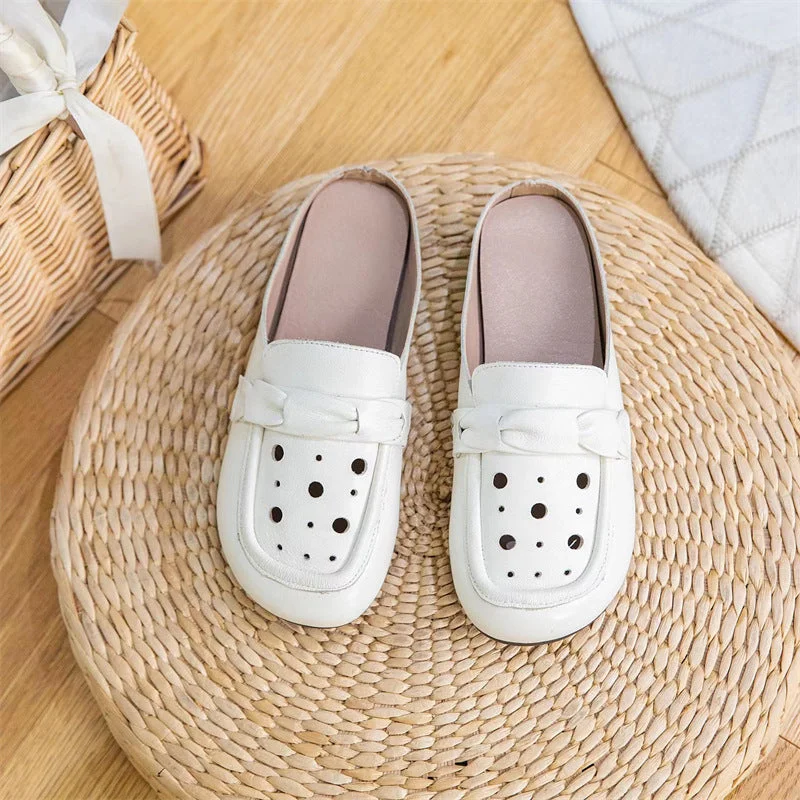 Retro Hollow Soft Soled Slip- On Shoes for Women